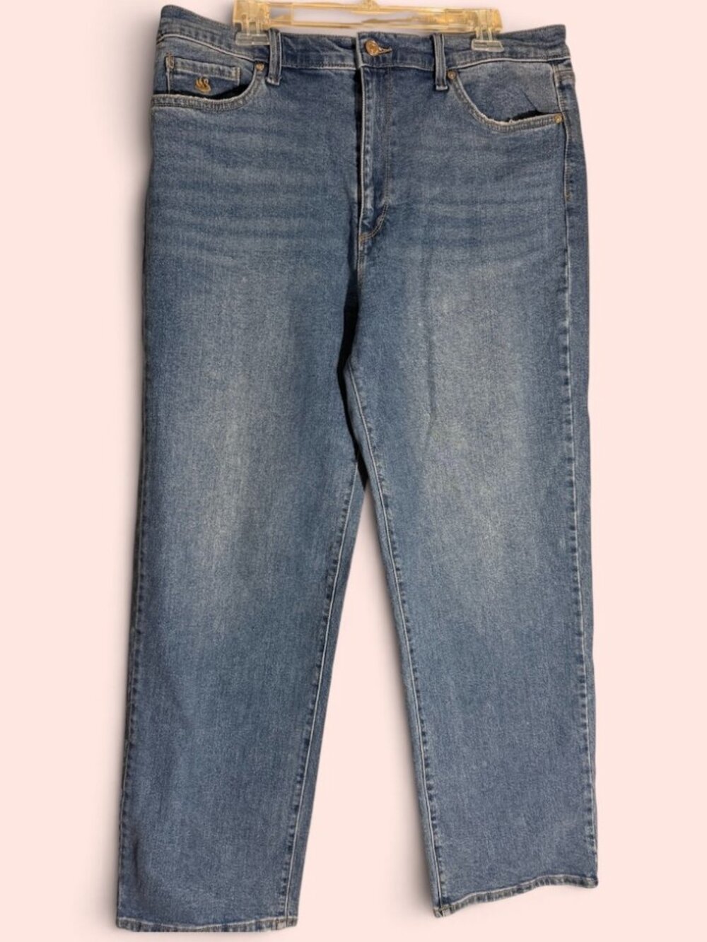Gloria Vanderbuilt Amanda High Rise Relaxed Straight Leg Jeans Sz 14